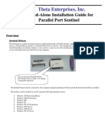 Theta Enterprises, Inc.: Stand-Alone Installation Guide For Parallel Port Sentinel