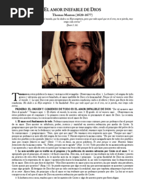 Thomas Manton El Amor Inefable De Dios Cristo Titulo Pecado