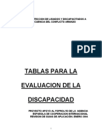 Tabla de Discapacidad y Tabla Logaritmica