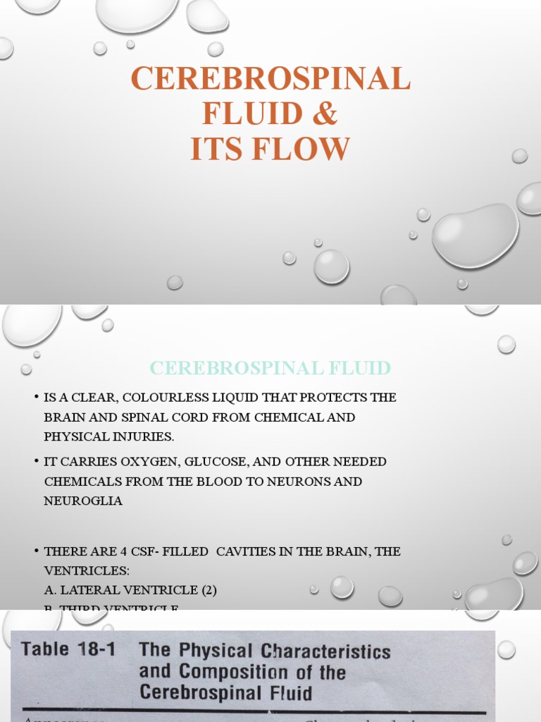 Cerebrospinal Fluid Report | PDF | Cerebrospinal Fluid | Motor Neuron
