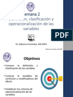 Definición, clasificación y operacionalización de variables