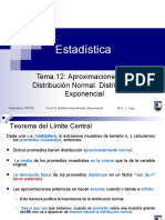 Estadística: Tema 12: Aproximaciones A La Distribución Normal. Distribución Exponencial