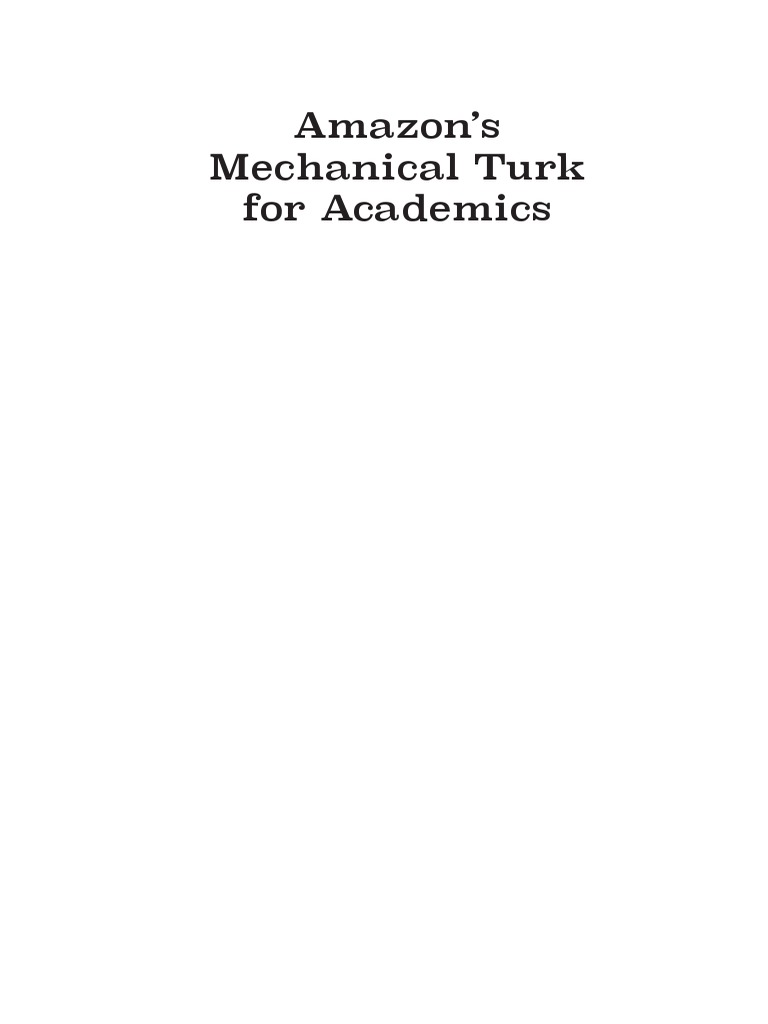 Amazons Mechanical Turk For Academics TH Kim Bartel Sheehan PDF