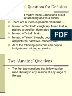 Five Powerful Questions For Defusion Russ Harris 2014