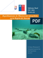 Informe final FIC Repoblamiento de Macrocystis integrifolia en la Región de Atacama. Fase II