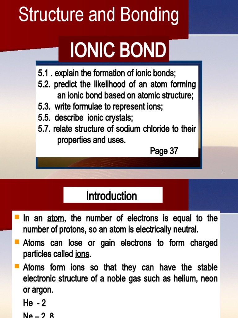 Understanding Ionic Bond Formation | PDF | Ionic Bonding | Ion