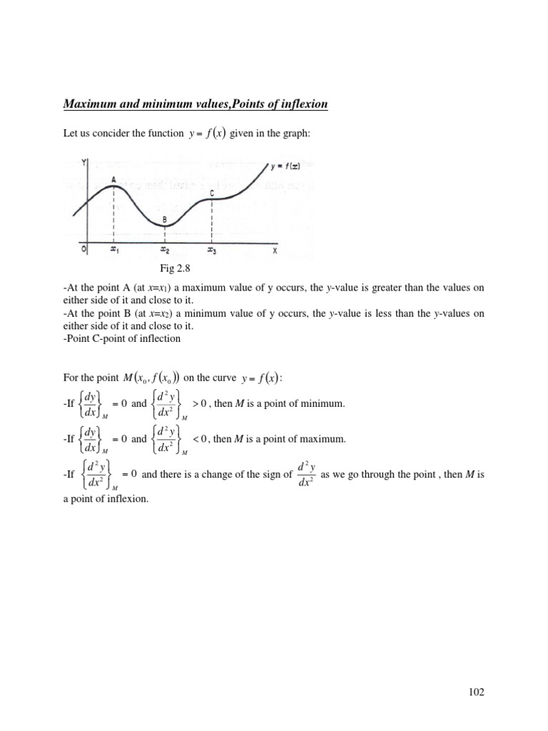 Maximum and Minimum Values in Functions | PDF | Maxima And Minima ...