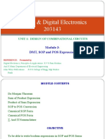 Analog & Digital Electronics 203143: DMT, SOP and POS Expressions