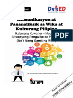 Komunikasyon Q2 Mod1 Sitwasyong Pangwika Sa Pilipinas Iba't Ibang Gamit NG Wika Version 4