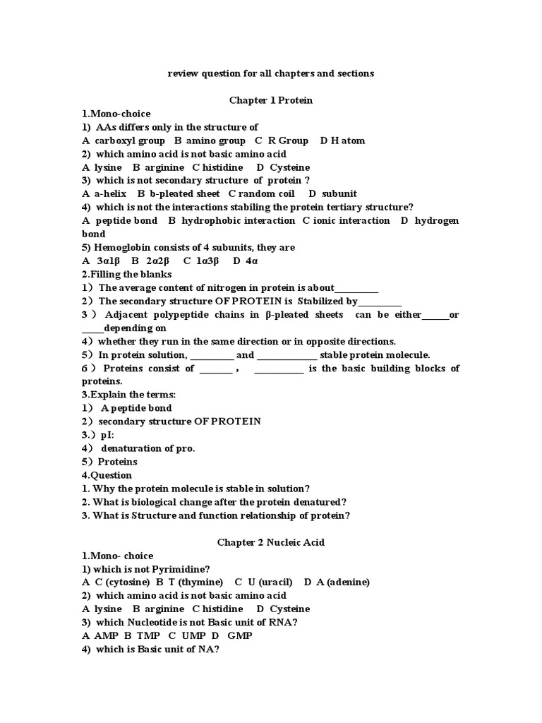 Comprehensive Protein and Nucleic Acid Review | PDF | Dna Replication | Dna