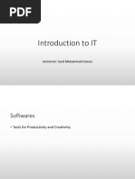 Introduction To IT: Instructor: Syed Muhammad Usman