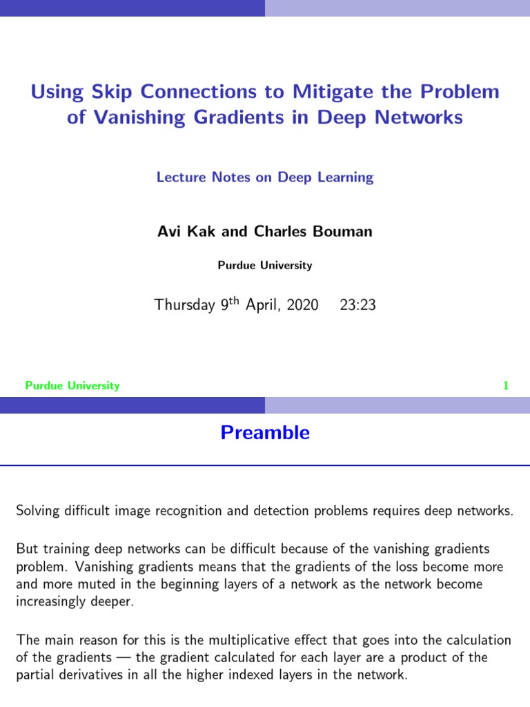 Vanishing Gradients in Deep Networks | PDF | Variance | Artificial ...