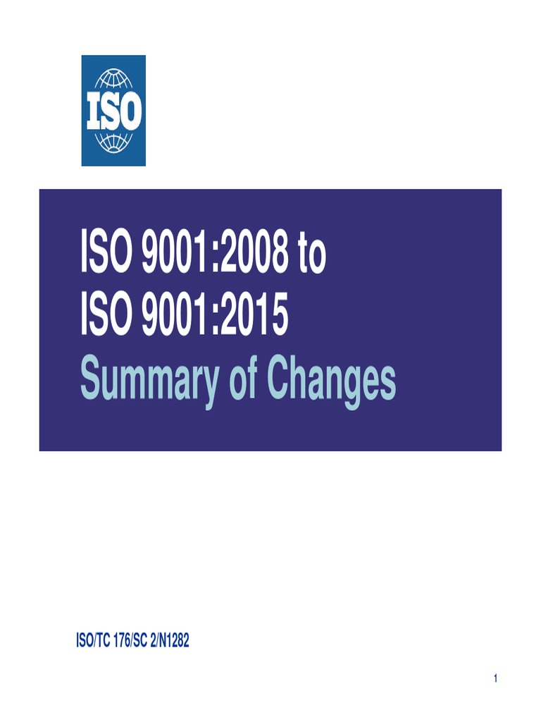 ISO 9001:2008 To ISO 9001:2015: Summary of Changes Summary of Changes ...