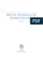 B&E 105: T B S: Echnology For Usiness Olutions