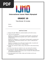 Grade 10: International Junior Math Olympiad