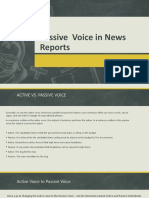 Passive Voice in News Reports