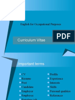 Curriculum Vitae: English For Occupational Purposes