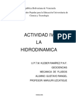 Actividad IV La Hidrodinamica