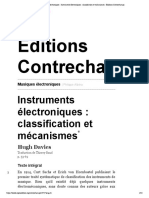 Musiques Électroniques - Instruments Électroniques - Classification Et Mécanismes - Éditions Contrechamps