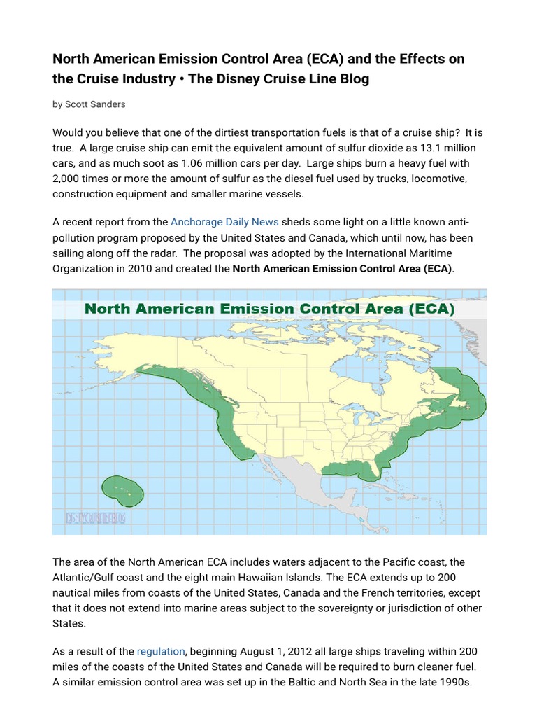 North American Emission Control Area (ECA) and The Effects On The