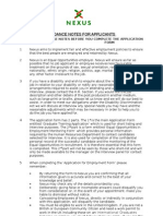 2011 Nexus Graduate Guidance Notes For Applicants