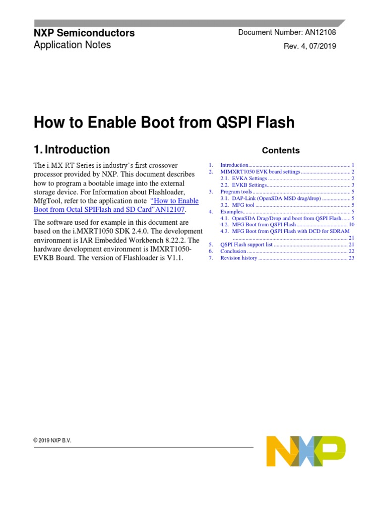 How To Enable Boot From QSPI Flash: Application Notes | PDF | Booting ...