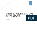 Interpretacion Unilateral Del Contrato