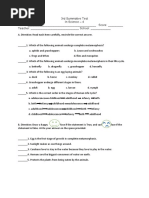 3rd Summative Test in Science - 4 Name: - Score: - Teacher: - School