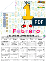 1er Grado Calendario Matemático Febrero