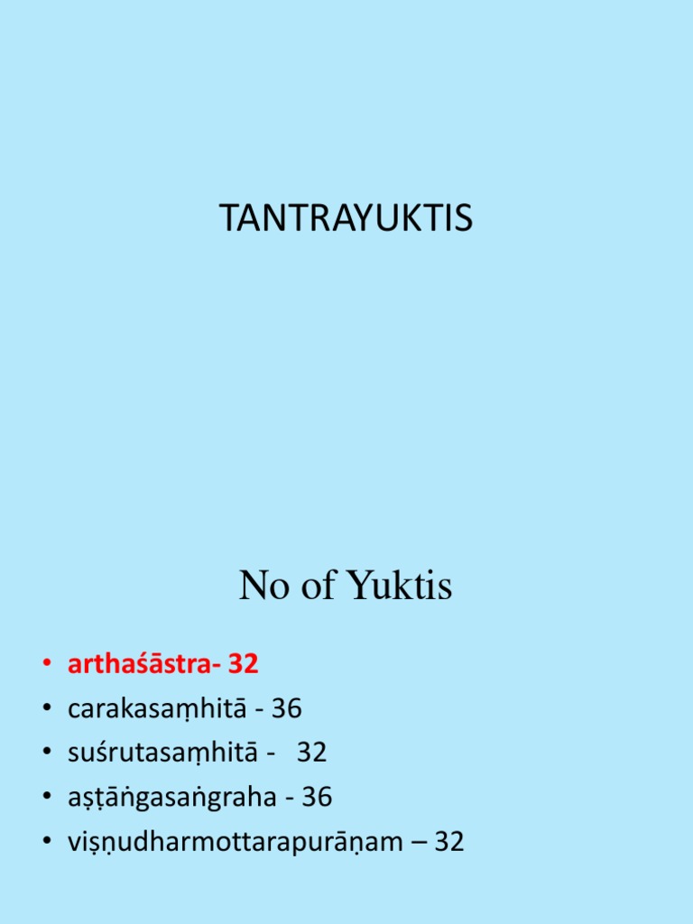 Overview of Tantrayukti in Ayurveda | PDF | Academic Discipline ...