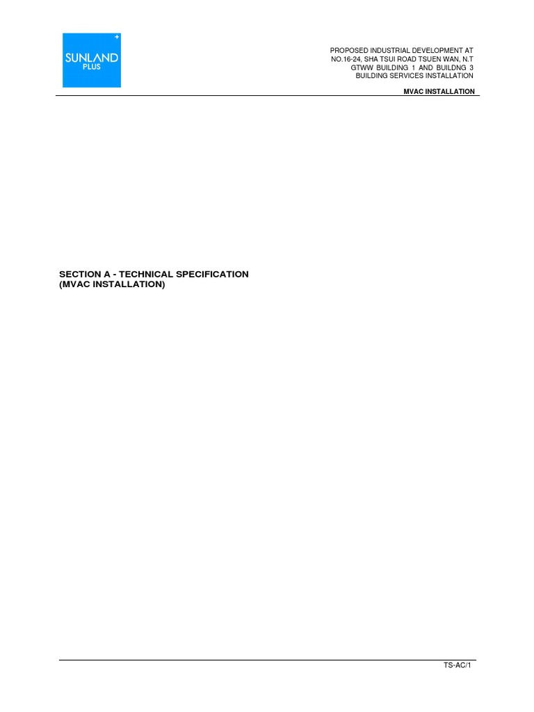 MVAC Installation Specifications | PDF | Architect | General Contractor