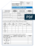 Expresiones Algebraicas Afianzamiento