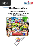 Mathematics: Quarter 2 - Module 11: Dividing Decimal With Up To 2 Decimal Places