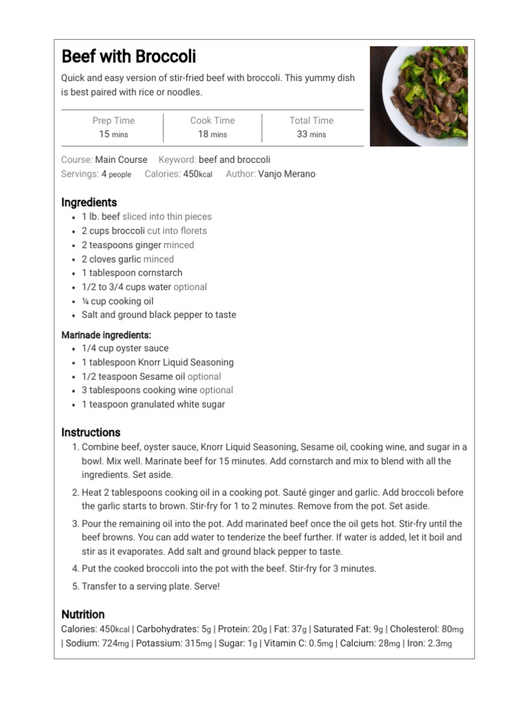 Beef With Broccoli Panlasang Pinoy PDF