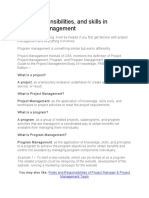Roles and Responsibilities of Program Manager