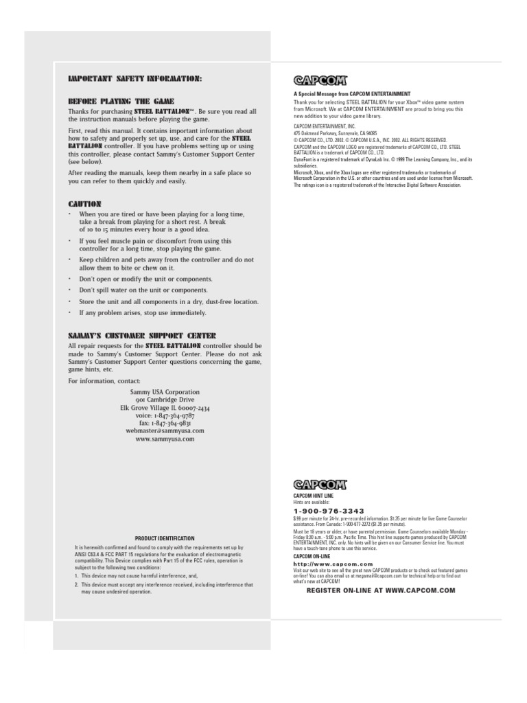 Steel Battalion Line of Contact Field Manual PDF Battalion Rifle