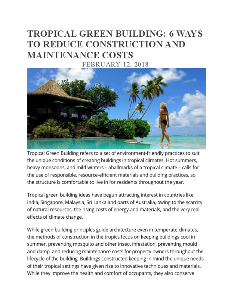 Tropical Green Building | PDF | Green Building | Architectural Design