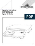 Operating Instructions Mettler Toledo Spider 2S Scales: in Freehand Auf 70% Skaliert Ohne Linien