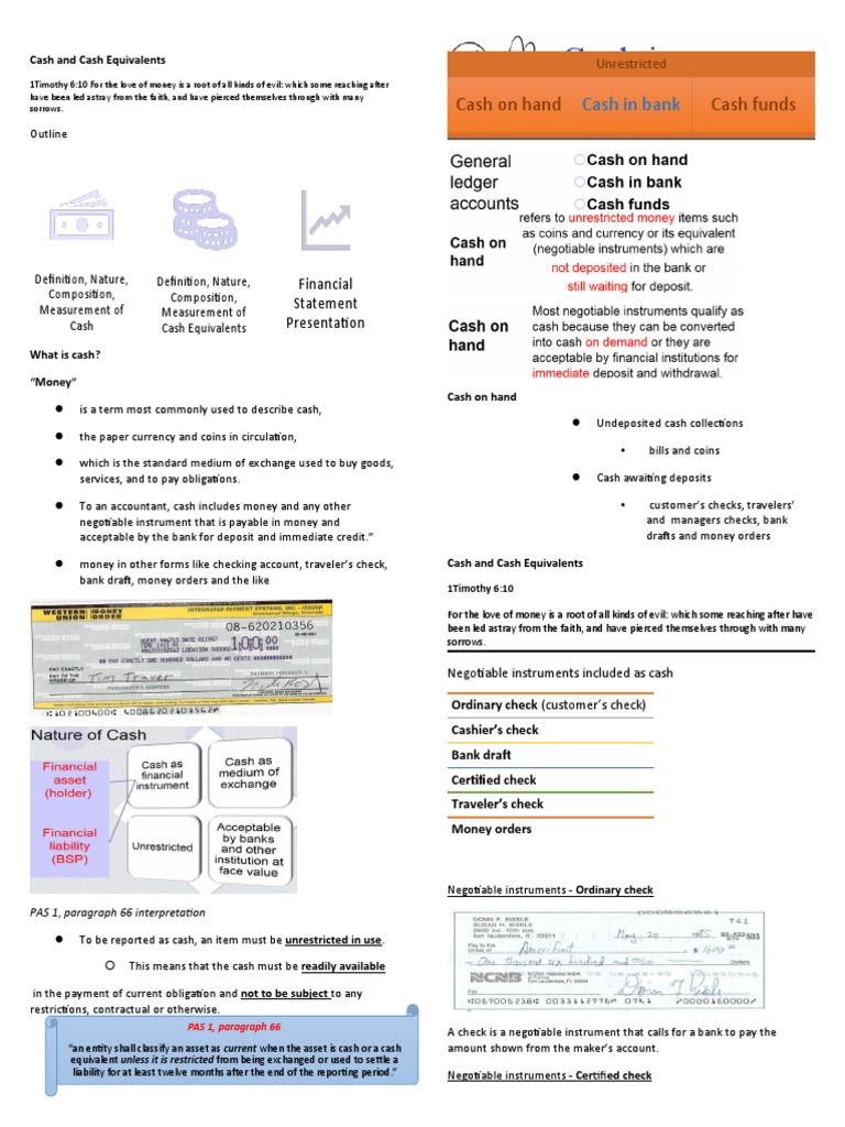 Cash and Cash Equivalents | PDF | Cashier's Check | Cheque