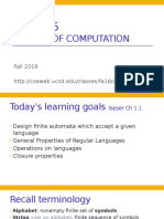 CSE 105 Theory of Computation Fall 2016 Class Overview