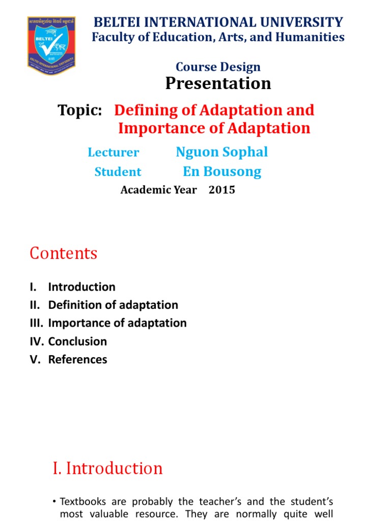 Adaptation Introductory | PDF | Textbook | Adaptation