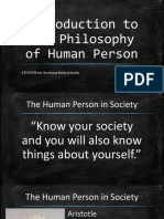 Introduction To The Philosophy of Human Person: Lesson 10