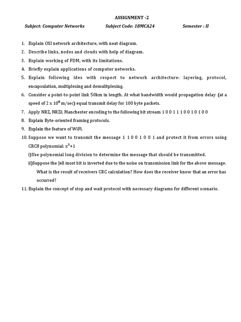 Computer Networks Assignment Overview | PDF | Science & Mathematics ...
