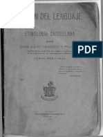 J. Cejador, Origen Del Lenguaje