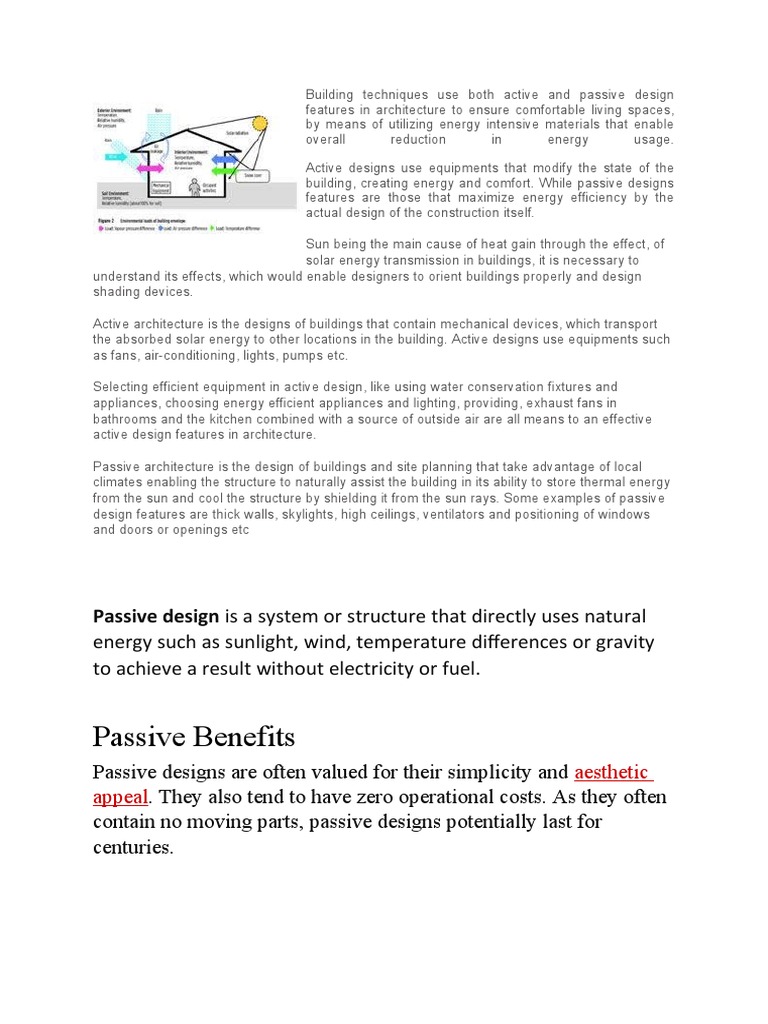Passive and Active Design Strategies in Architecture | PDF | Solar ...