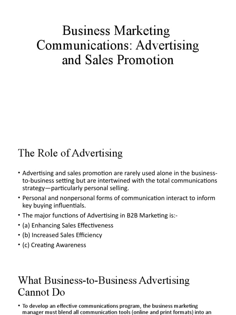 B2B Advertising Strategies and Management | PDF | Advertising | Target ...