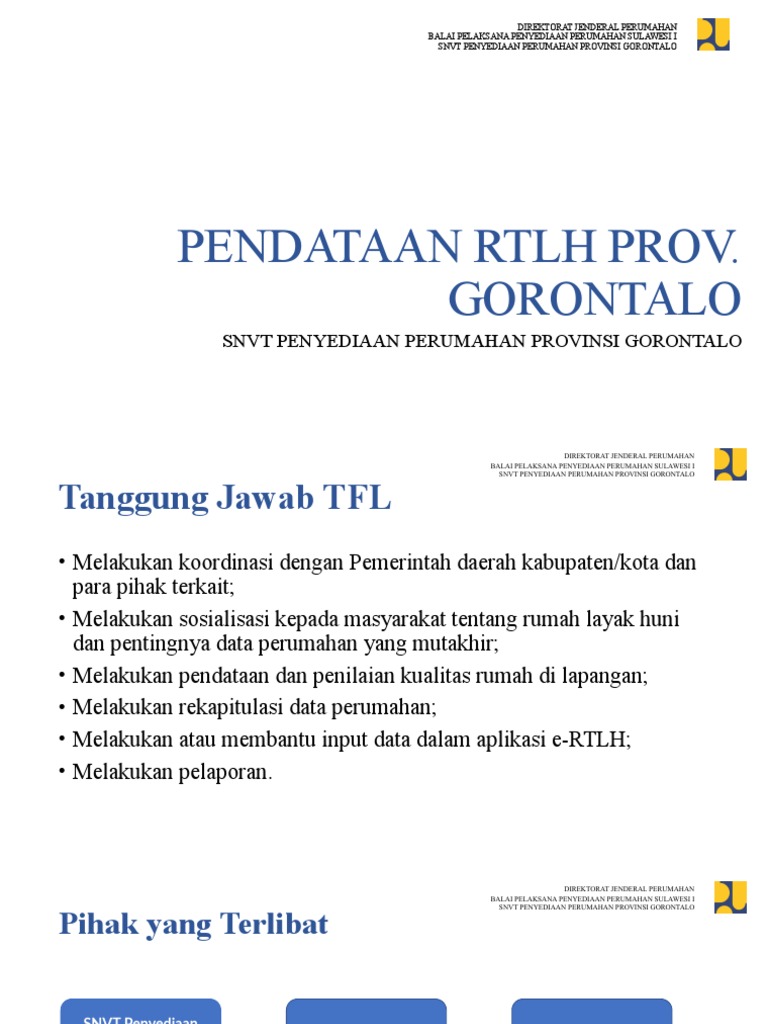 Pendataan RTLH Provinsi Gorontalo | PDF