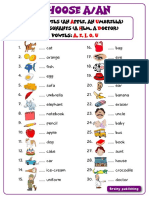 Choose A/an: An + Vowels (An Pple, An Mbrella) A+ Consonants (A Ilm, A Octor) Vowels