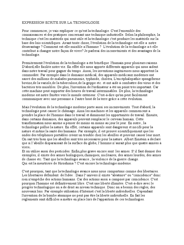 Avantages et inconvénients de la technologie | PDF | Évolution | La nature