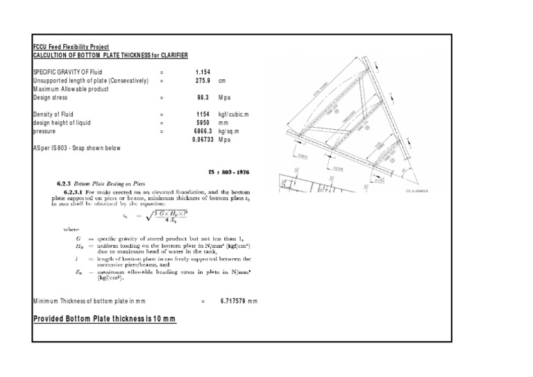 Bottom Plate Thickness Calculation for Clarifier | PDF | Home & Garden ...
